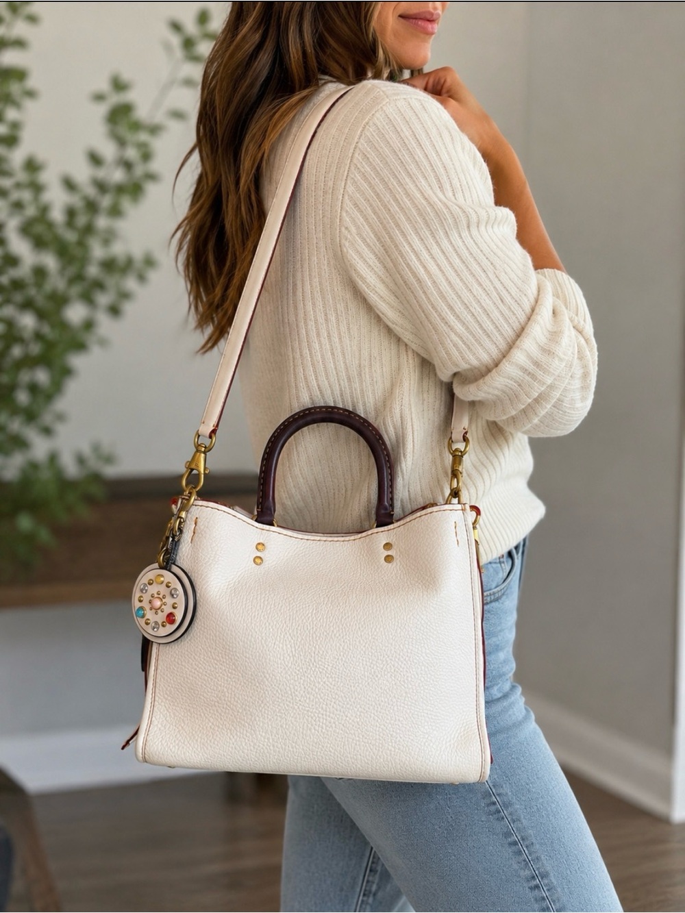 Coach Rogue 31 Cream Leather Satchel Handbag Brand New! - Picture 14 of 14